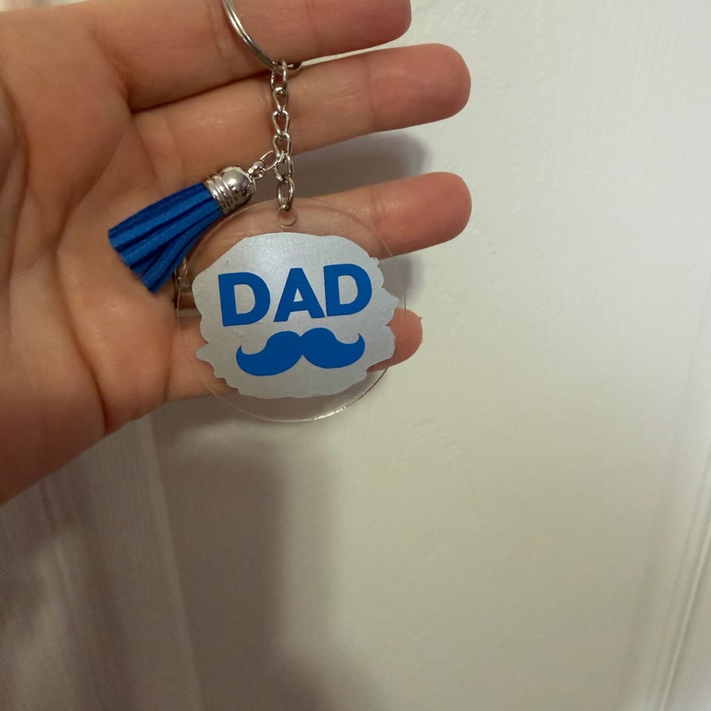 Blue 'Dad' Keychain with Tassel
